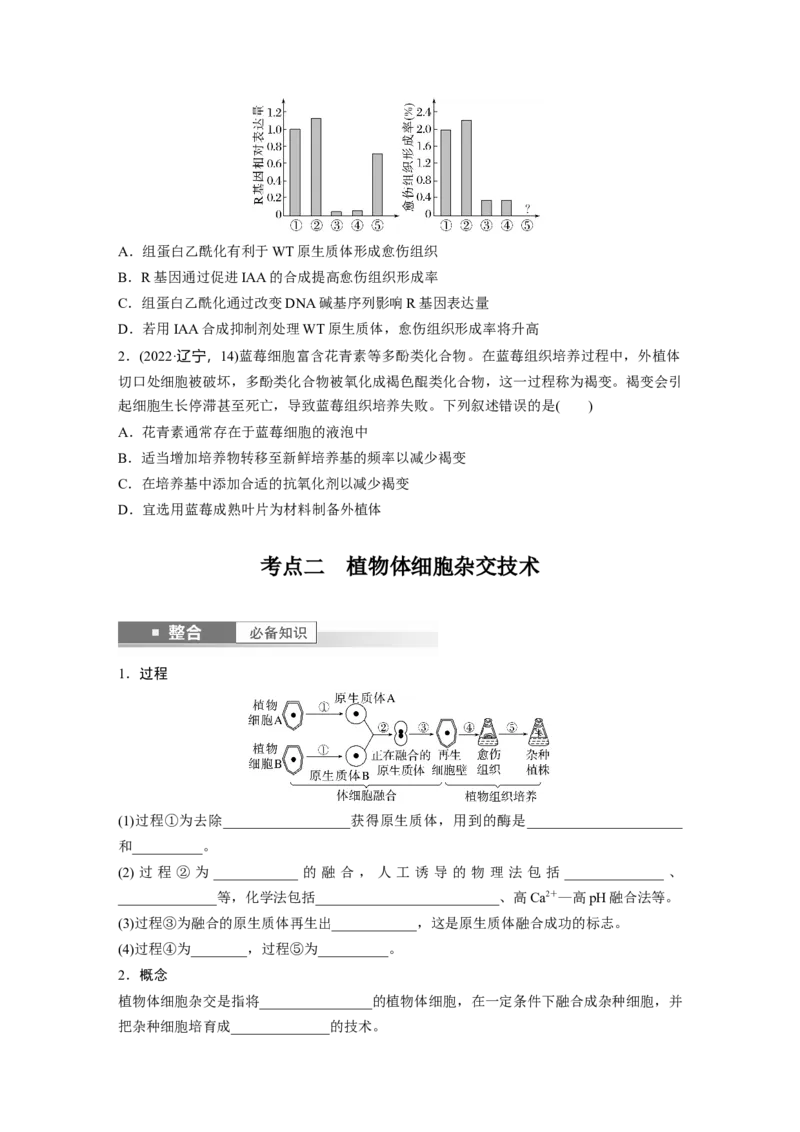 第十单元　第58课时　植物细胞工程_2025年新高考资料_一轮复习_2025大一轮复习讲义+课件（完结）_2025大一轮复习讲义生物学生用书Word版文档整书_2025大一轮复习讲义