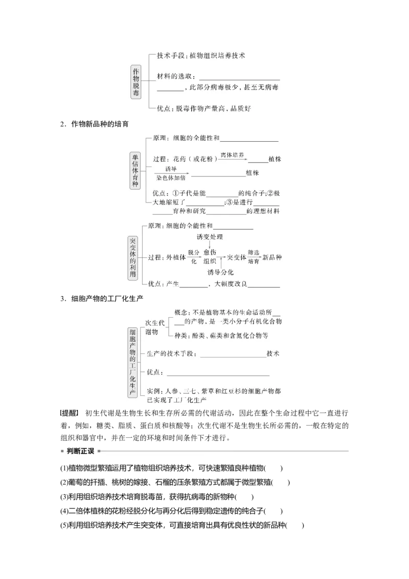第十单元　第58课时　植物细胞工程_2025年新高考资料_一轮复习_2025大一轮复习讲义+课件（完结）_2025大一轮复习讲义生物学生用书Word版文档整书_2025大一轮复习讲义