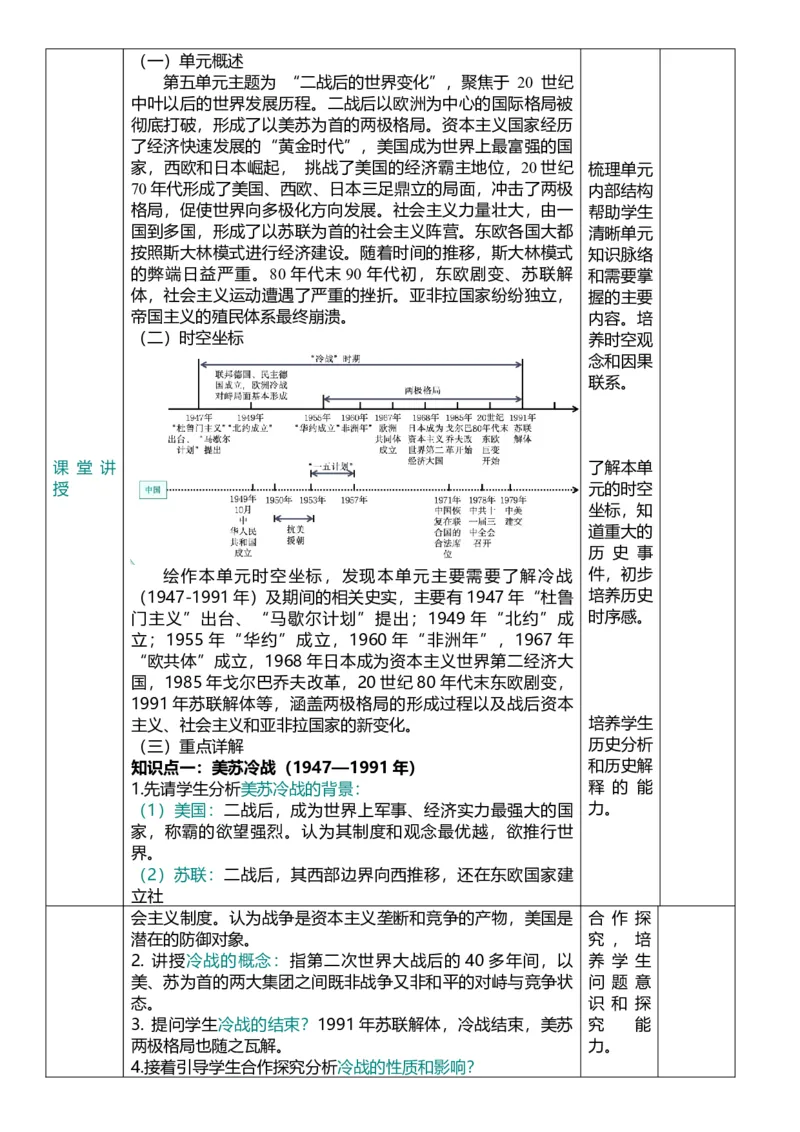 33二战后的世界变化（教案）_8历史中考复习_2026年中考复习（更新中）_2026中考历史一轮复习课件+教案+单元测试卷_教案