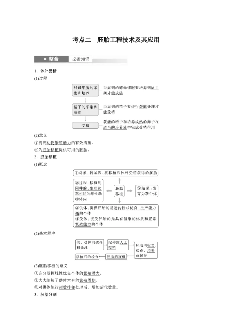 第十单元　第60课时　胚胎工程_2025年新高考资料_一轮复习_2025大一轮复习讲义+课件（完结）_2025大一轮复习讲义生物教师用书Word版文档整书_配套Word版文档第七~十单元
