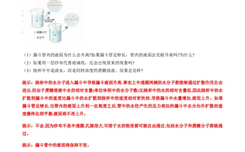 第四章细胞的物质输入和输出-查漏补缺2023年高考生物一轮复习教材必背细节与旁栏思考梳理汇总（新教材）（带答案）_新高考复习资料_2023年新高考复习资料_一轮复习