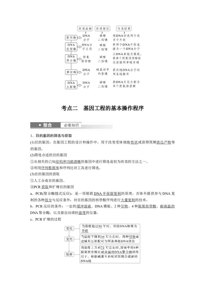 第十单元　第61课时　基因工程的基本工具和基本操作程序_2025年新高考资料_一轮复习_2025大一轮复习讲义+课件（完结）_2025大一轮复习讲义生物教师用书Word版文档整书