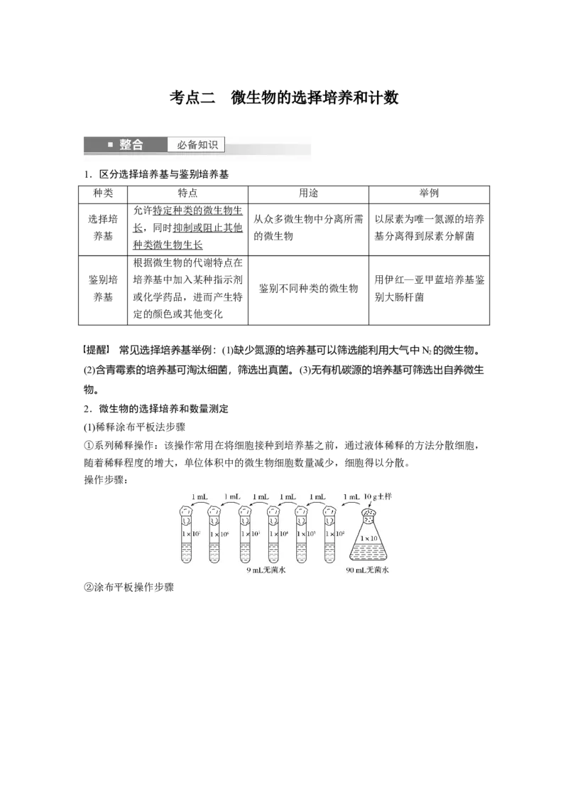 第十单元　第57课时　微生物的培养技术与应用_新高考复习资料_2025年新高考资料_2025新高考一轮复习生物_2025大一轮复习讲义生物人教版教师用书Word版文档整书