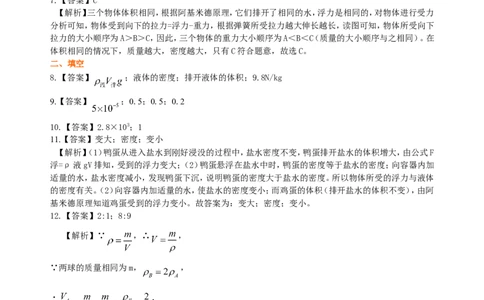 阿基米德原理(提高)巩固练习_初物_人教版初中物理初二三教案讲义专项练习八九年级电子版word资料_最新人教版初中物理初二下册_赠送：人教版初中物理讲义8下基础+提高