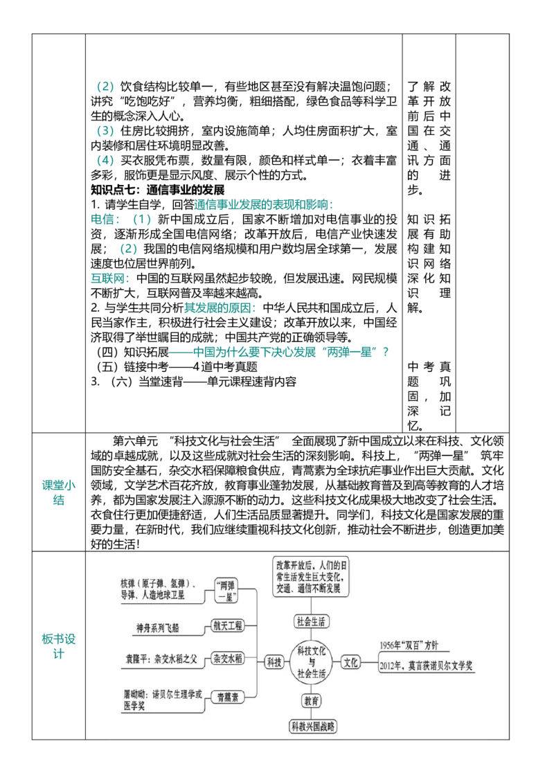 21科技文化与社会生活（教案）_8历史中考复习_2026年中考复习（更新中）_2026中考历史一轮复习课件+教案+单元测试卷_教案