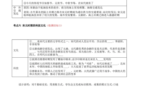 专题06辽宋夏金元时期：民族关系发展和社会变化（学历案）-2020年中考历史一轮复习学历案+课件+教学设计+测试+背诵清单（部编版）_8历史中考复习_2023年中考复习资料_一轮复习