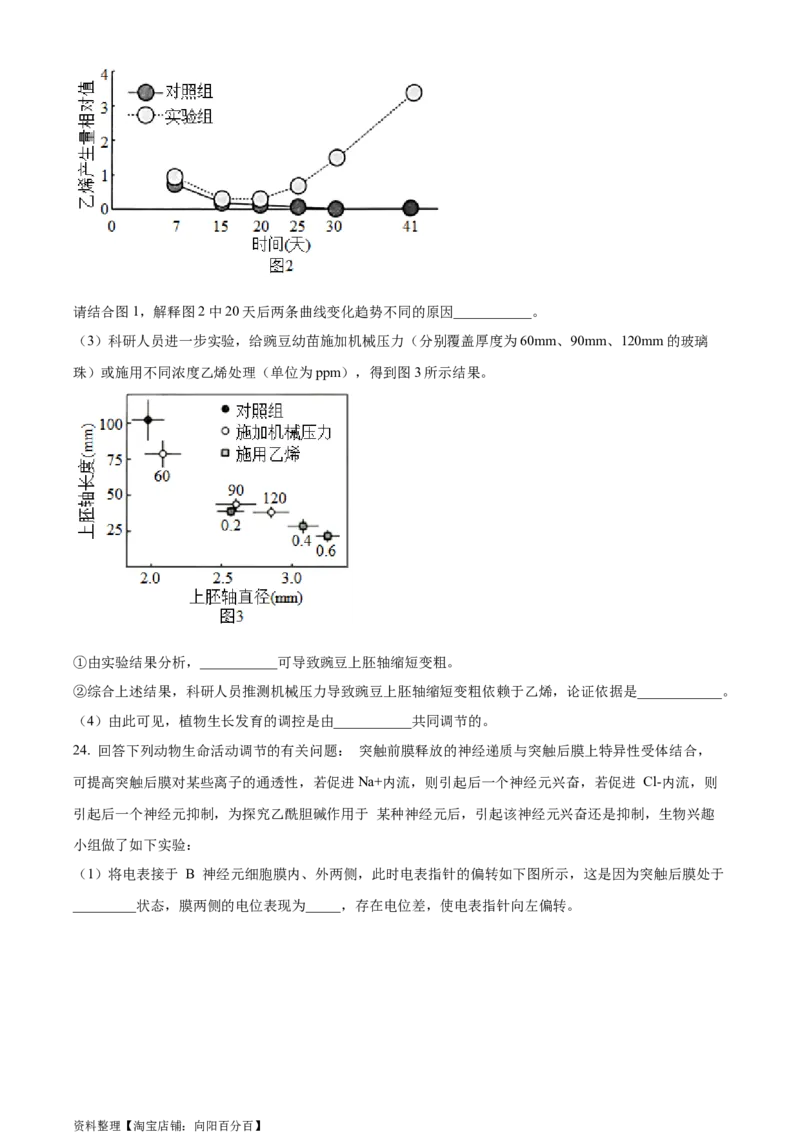 精品解析：2024届湖北省新高考全国Ⅰ卷模拟-生物试题（原卷版）_生物高考模拟题_新高考_2024年_精品解析：2024届湖北省新高考全国Ⅰ卷模拟-生物试题
