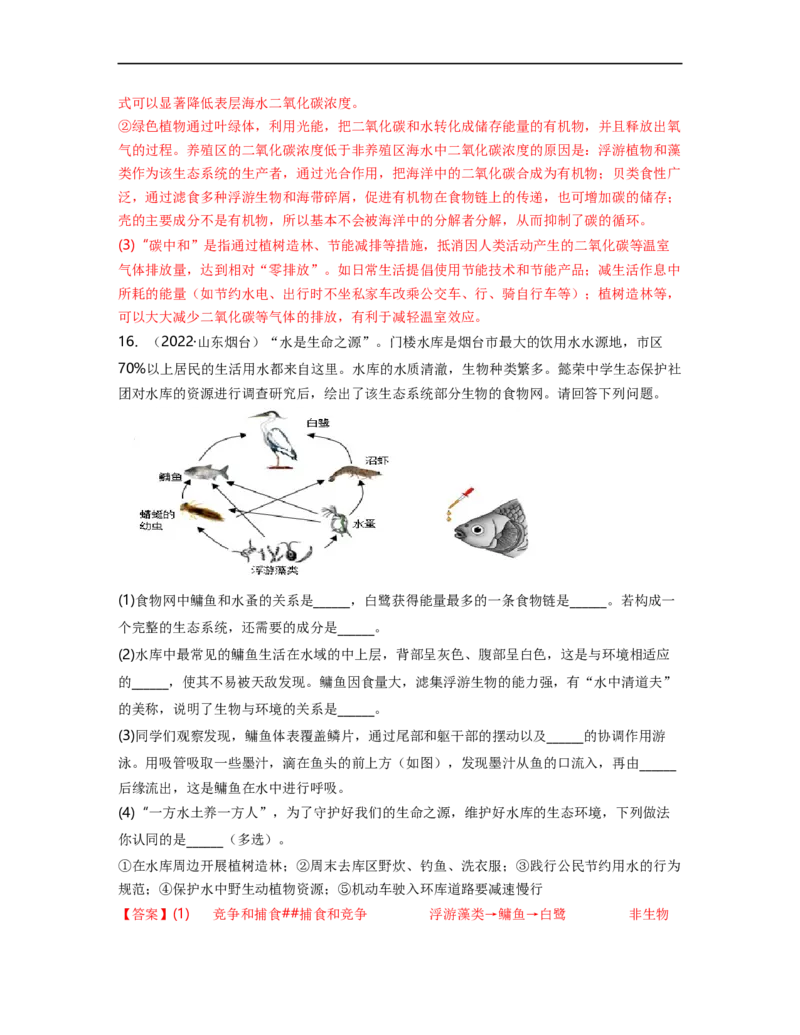 专题01生物和生物圈背诵清单+跟踪训练（教师版）_6生物中考复习_2023年中考复习资料_一轮复习_2023年中考生物一轮大单元复习过过过（全国通用）