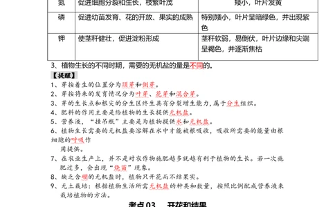 专题05被子植物的一生（背记帮）-备战2024年中考生物一轮复习考点帮_6生物中考复习_2024年中考复习资料_一轮复习资料_❤备战2024年中考生物一轮复习考点帮（全国通用）_必背考点