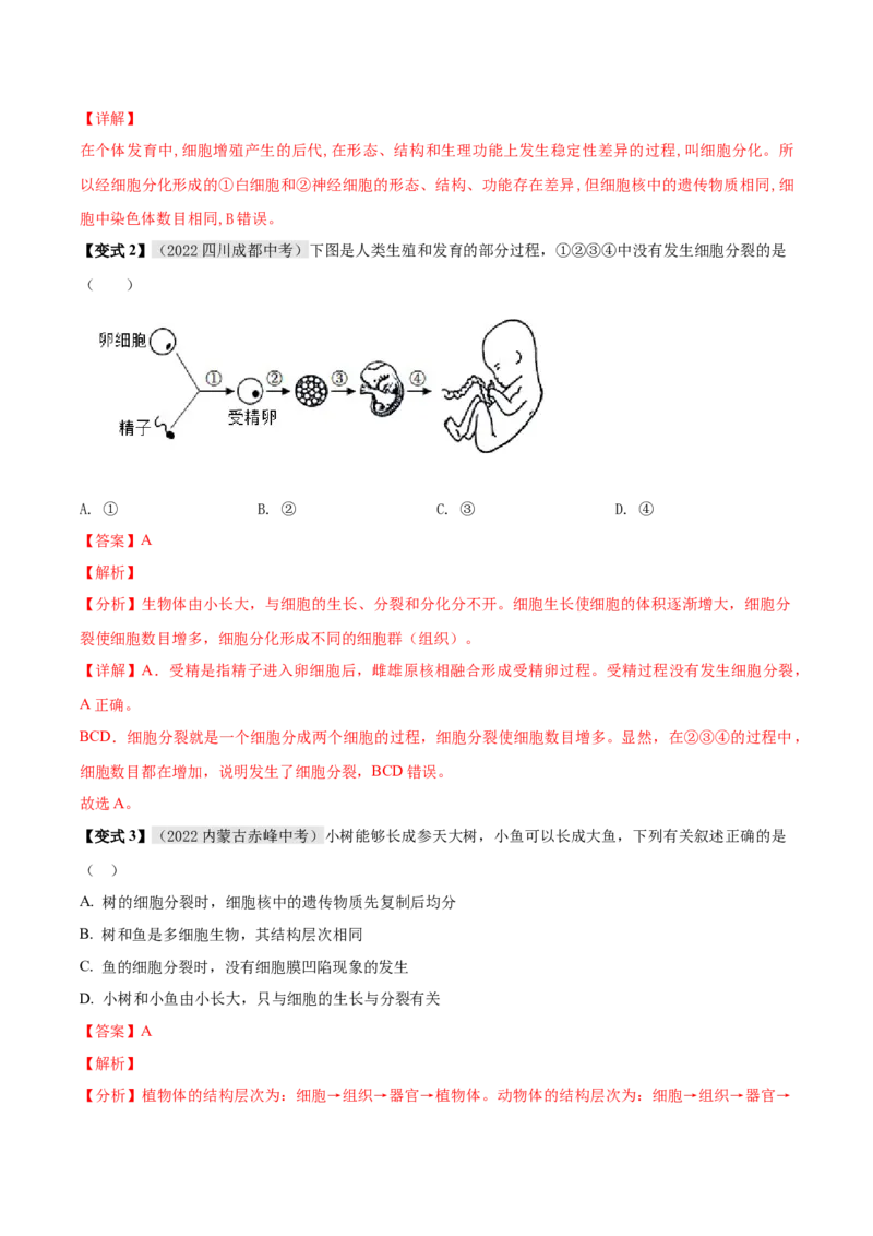 专题02细胞怎样构成生物体（解析版）_6生物中考复习_2023年中考复习资料_专项复习_2023年中考生物总复习真题探究与变式训练（全国通用）
