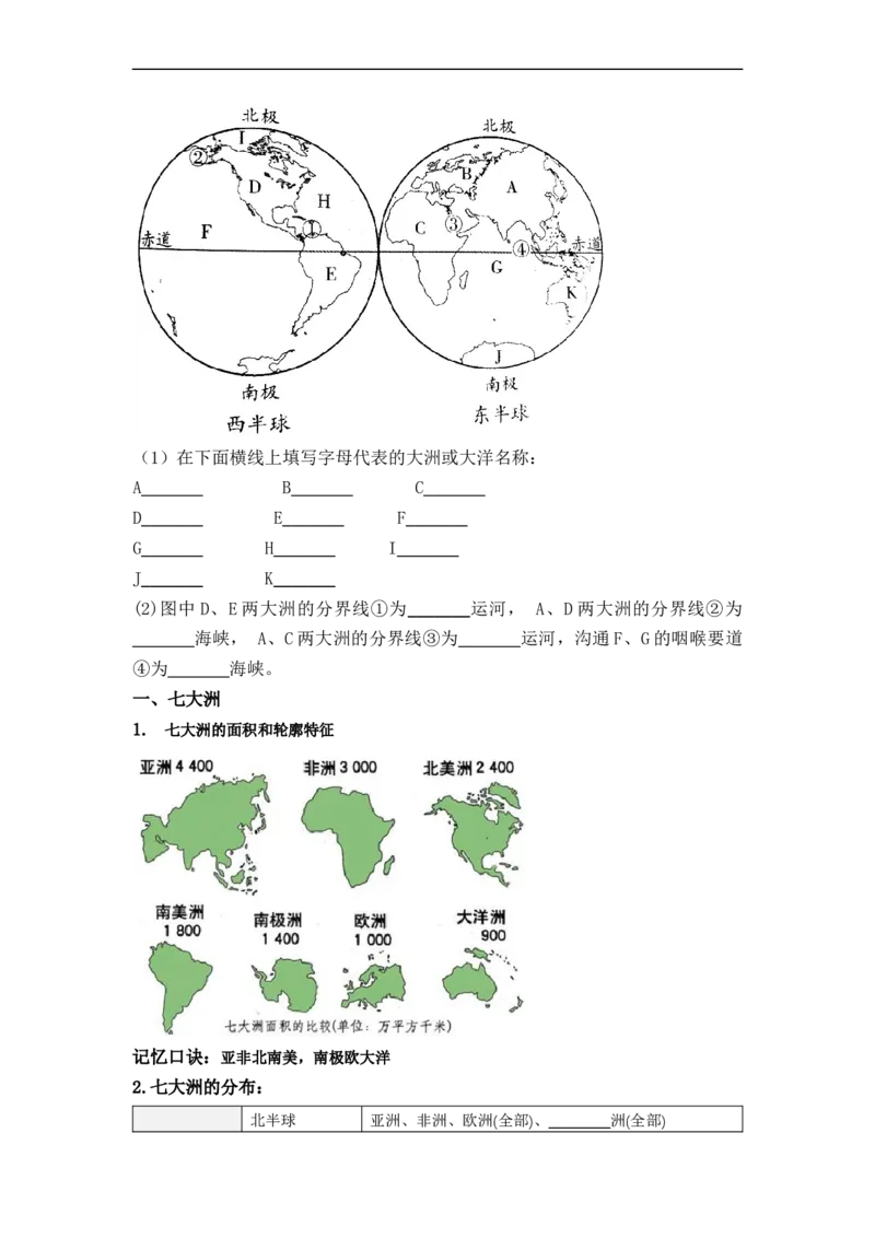 专题03陆地和海洋（讲义）（原卷版）-2023年中考地理一轮复习讲练测_7地理中考复习_2023年中考复习资料_一轮复习_2023年中考地理一轮复习讲练测