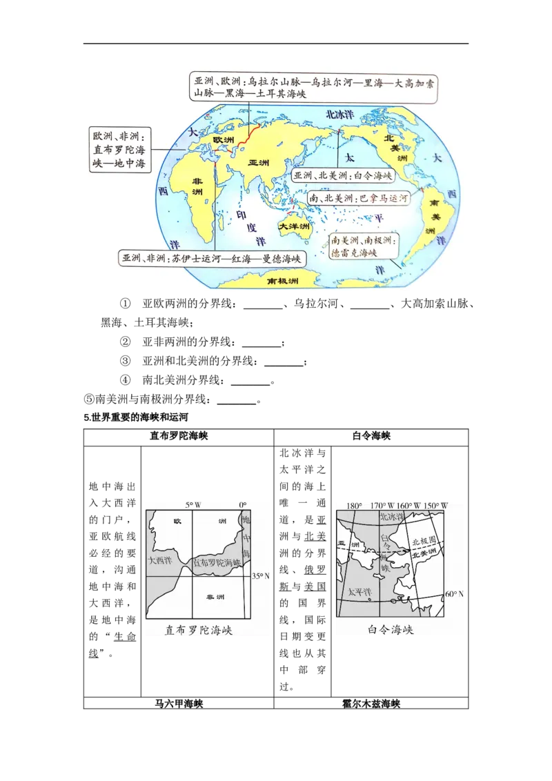 专题03陆地和海洋（讲义）（原卷版）-2023年中考地理一轮复习讲练测_7地理中考复习_2023年中考复习资料_一轮复习_2023年中考地理一轮复习讲练测