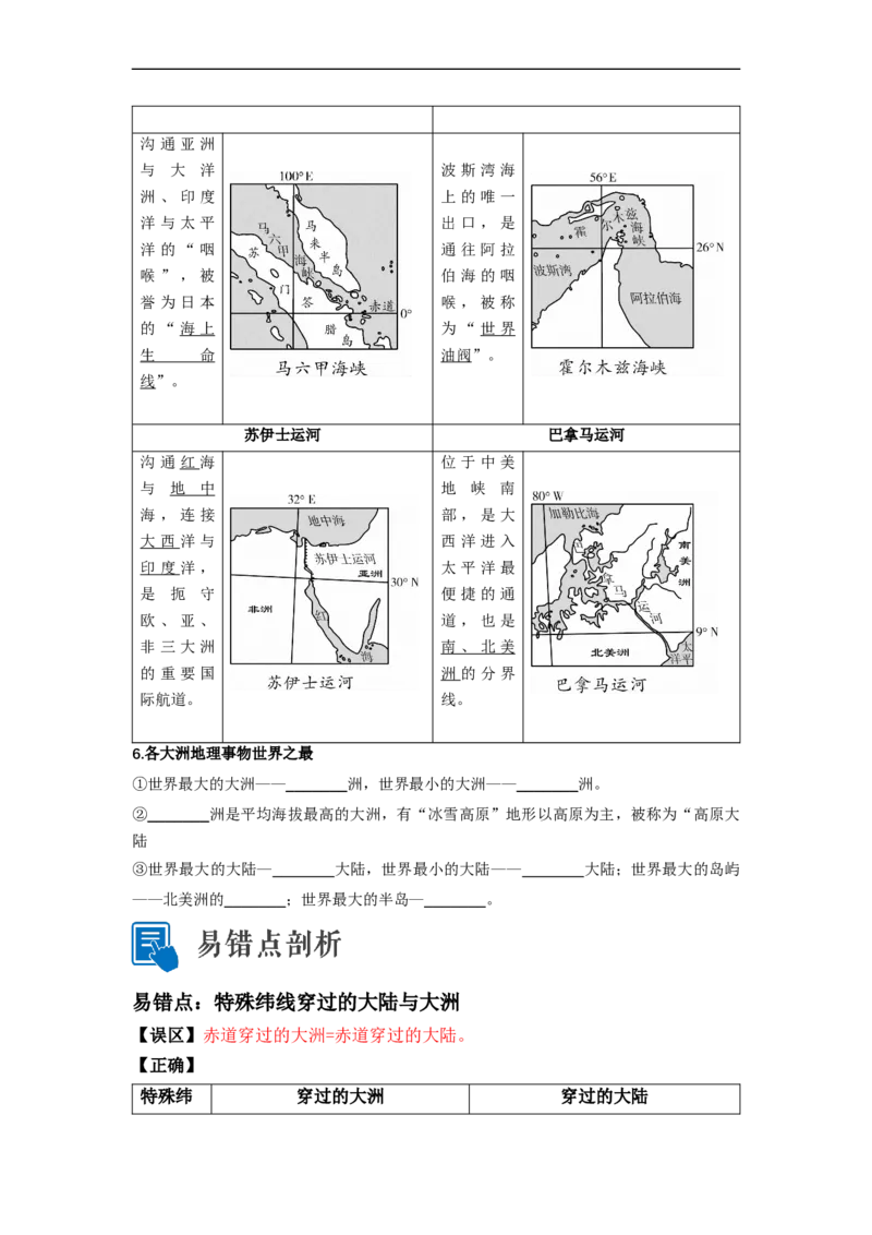 专题03陆地和海洋（讲义）（原卷版）-2023年中考地理一轮复习讲练测_7地理中考复习_2023年中考复习资料_一轮复习_2023年中考地理一轮复习讲练测