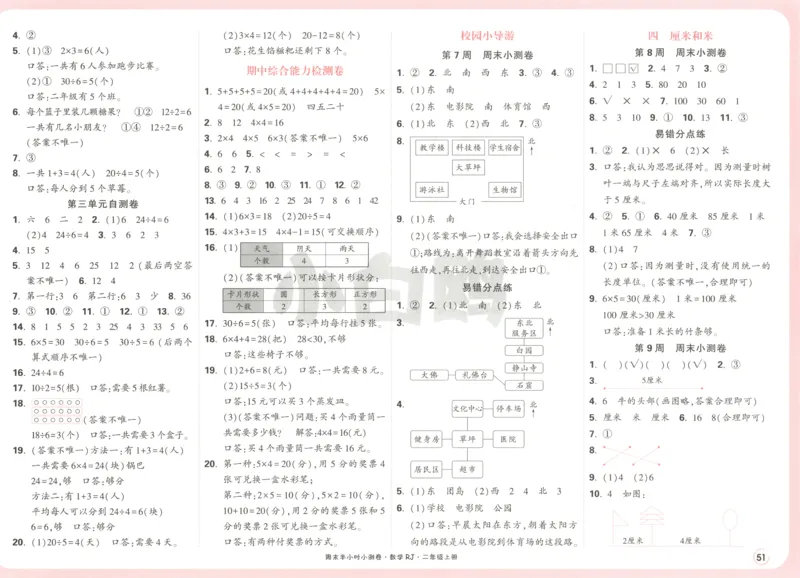 25秋《周末小测卷》2年级上册数学人教版答案_2026春季学期_周末预测小卷_2026《一本&bull;周末小测卷》（1-6年级下）（数学）（人教版）_赠送：2026小白鸥周末小测卷数学1-6年级上册