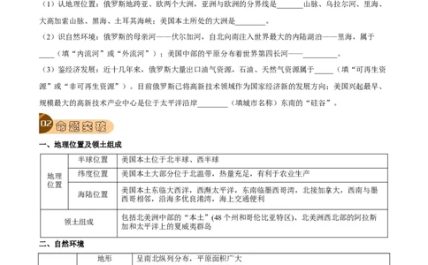 专题10西半球的国家和极地地区-2023年中考地理总复习真题探究与变式训练（全国通用）（原卷版）_7地理中考复习_2023年中考复习资料_专项复习