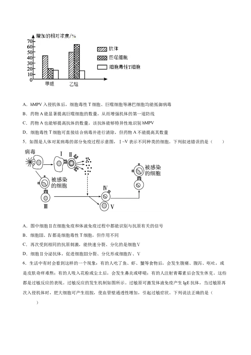 考向19免疫调节-备战2023年高考生物一轮复习考点微专题（全国通用）（原卷版）(1)_通用版（老高考）复习资料_2023年复习资料_一轮复习