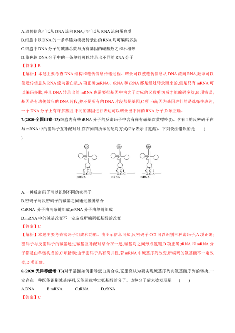 考向13基因的表达-备战2023年高考生物一轮复习考点微专题（全国通用）（解析版）(1)_通用版（老高考）复习资料_2023年复习资料_一轮复习