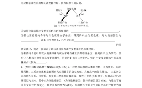 考前特训　专项三(二)遗传变异_通用版（老高考）复习资料_2023年复习资料_二轮复习_2023年高考生物二轮复习讲义+课件（全国版）_2023年高考生物二轮复习讲义（全国版）_学生版_考前特训