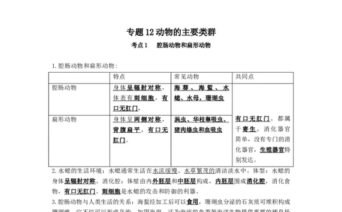 专题12动物的主要类群（知识帮）-备战2023年中考生物一轮复习考点帮（全国通用）_6生物中考复习_2023年中考复习资料_一轮复习