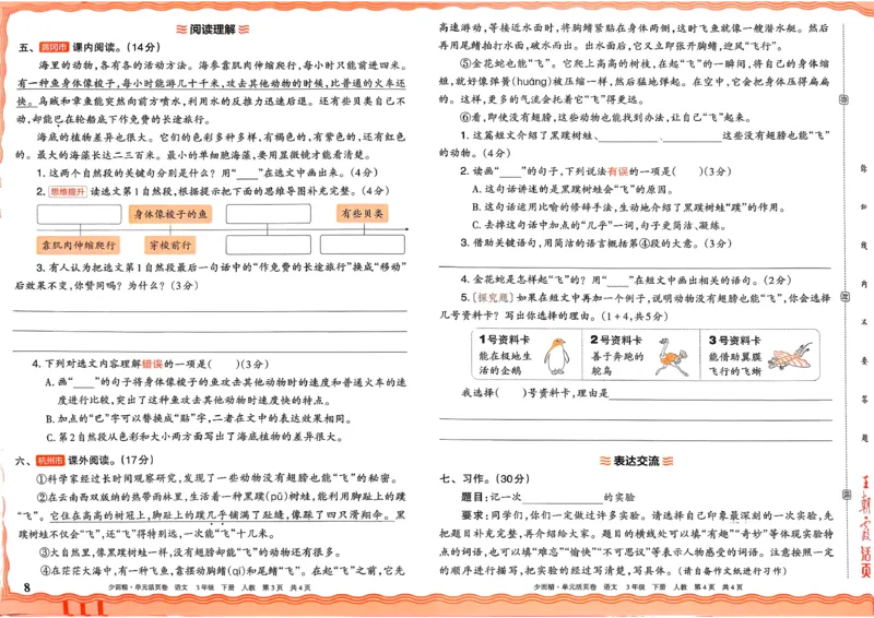 3下王朝霞单元活页卷语文人教版26春_2026春季学期_王朝霞2026版《单元活页卷》（语数英）（1-6下）_语文《王朝霞单元活页卷》26春