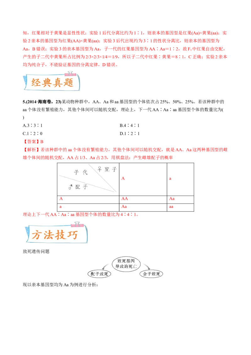 考向09基因的分离定律-备战2023年高考生物一轮复习考点微专题（全国通用）（解析版）_通用版（老高考）复习资料_2023年复习资料_一轮复习