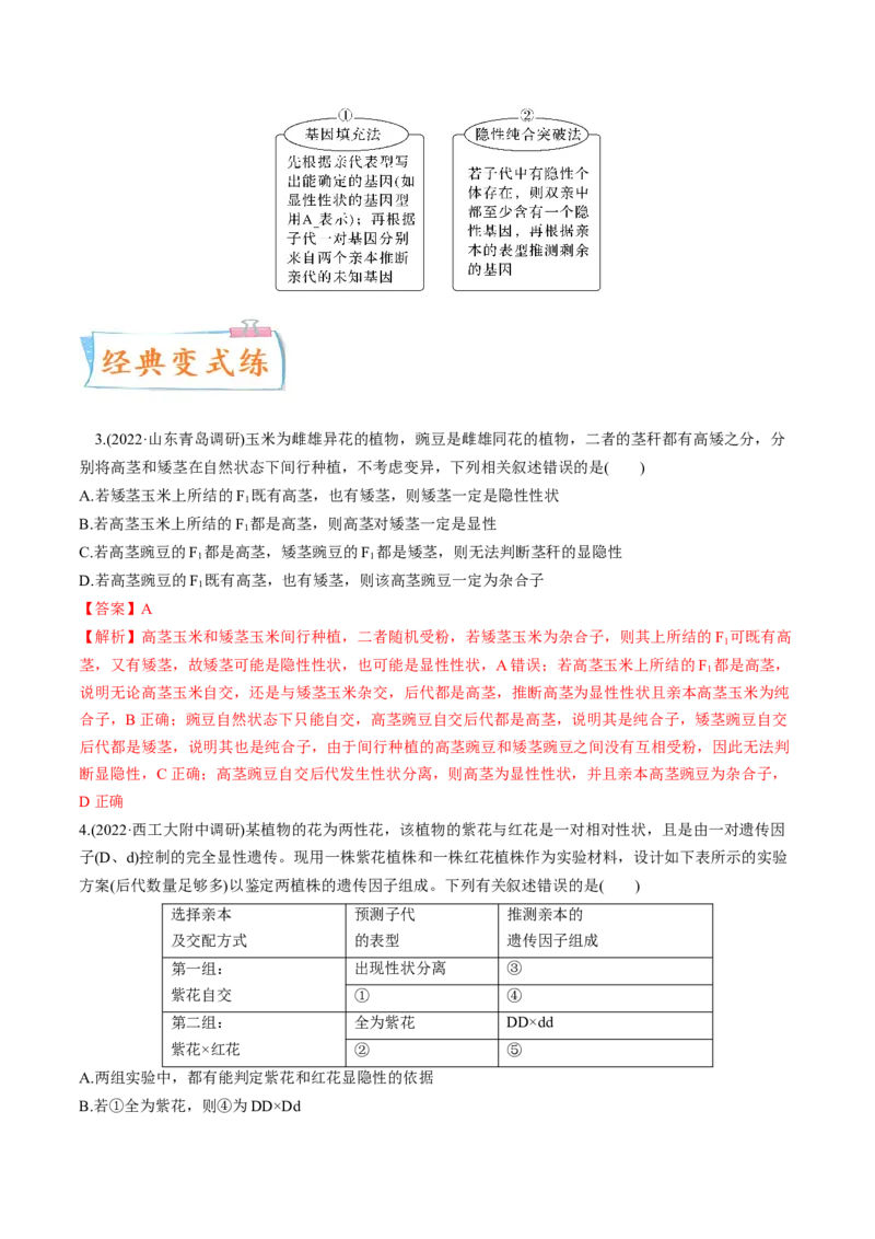考向09基因的分离定律-备战2023年高考生物一轮复习考点微专题（全国通用）（解析版）_通用版（老高考）复习资料_2023年复习资料_一轮复习