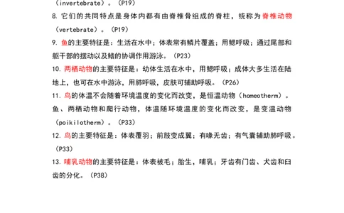 专题12动物的主要类群-备战2023年中考生物核心考点梳理与必背_6生物中考复习_2023年中考复习资料_专项复习_备战2023年中考生物核心考点梳理与必背