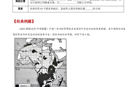 专题07认识大洲-非洲、美洲（讲义）（原卷版）-2023年中考地理一轮复习讲练测_7地理中考复习_2023年中考复习资料_一轮复习_2023年中考地理一轮复习讲练测