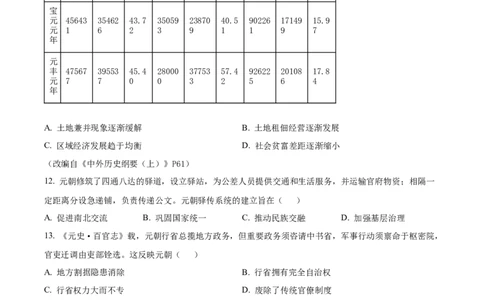 精品解析：河南省南阳市2025-2026学年高一上学期期中质量评估历史试题（原卷版）_2025年11月高一试卷_251121河南省南阳市2025-2026学年高一上学期11月期中质量评估