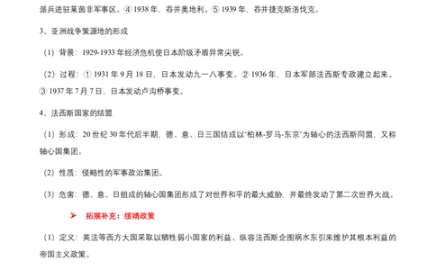 专题15世界现代史02-经济大危机和第二次世界大战（word可编辑版）_8历史中考复习_2024年中考复习资料_一轮复习资料