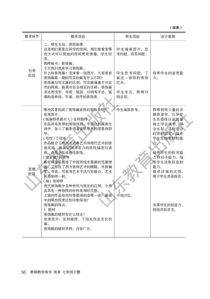 （五四学制）美术教师教学用书7年级下册_电子课本_初中教学用书_鲁教版