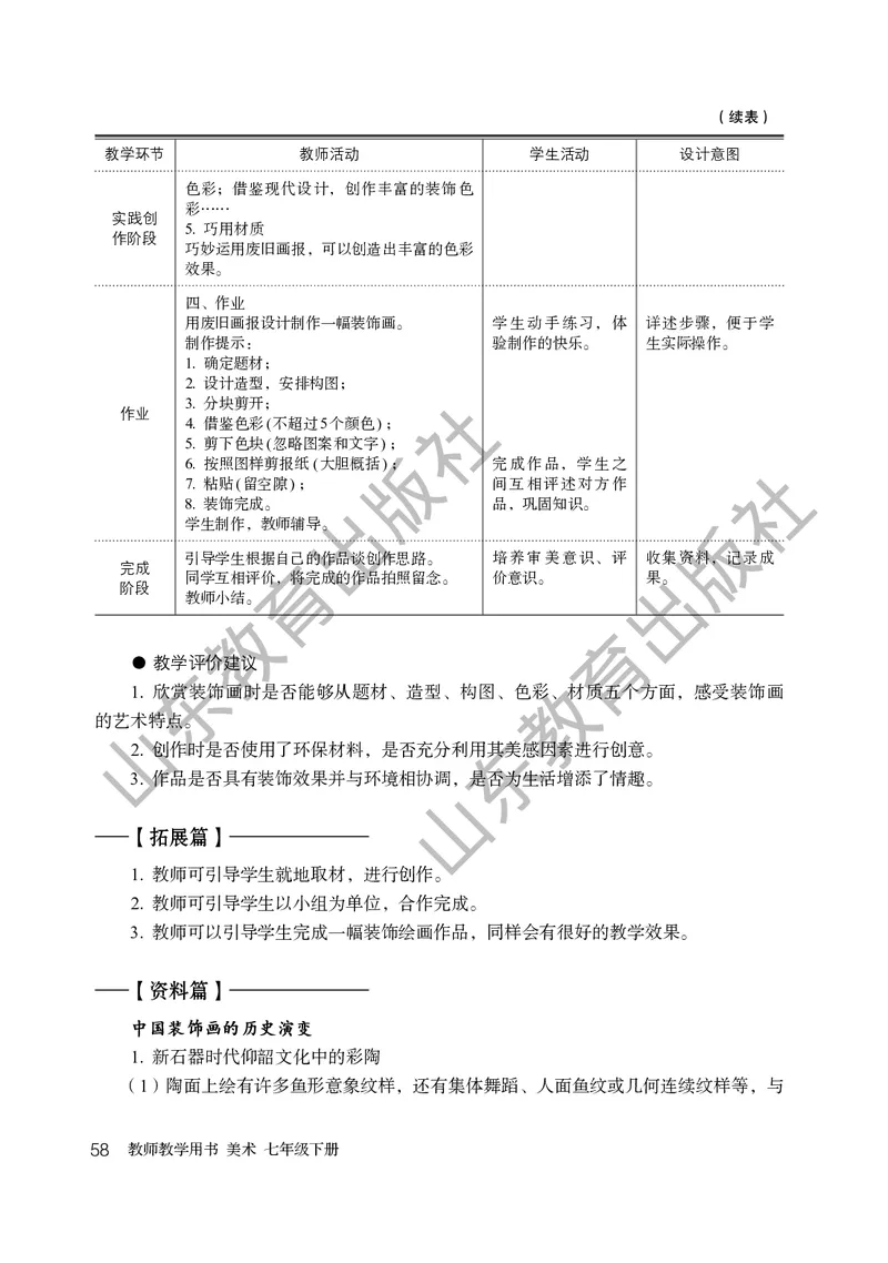 （五四学制）美术教师教学用书7年级下册_电子课本_初中教学用书_鲁教版