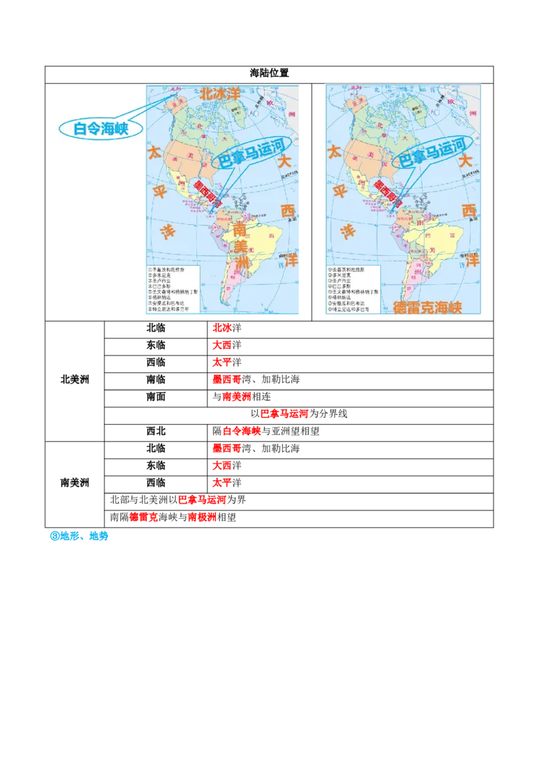 专题09非洲和美洲（讲义）（原卷版）_7地理中考复习_2024年中考复习资料_一轮复习资料_❤2024年中考地理一轮复习讲练测（全国通用）_配套讲义