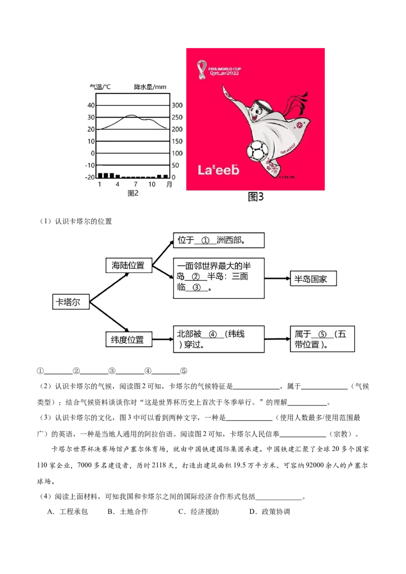 专题11中东和欧洲西部-备战2024年中考地理识图速记手册与变式演练（全国通用）（原卷版）_7地理中考复习_2024年中考复习资料_专项复习资料