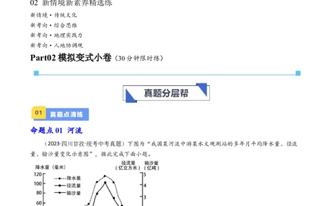 专题18中国的河流和自然灾害（好题帮）-备战2024年中考地理一轮复习考点帮（全国通用）（原卷版）_7地理中考复习_2024年中考复习资料_一轮复习资料_配套练习资料