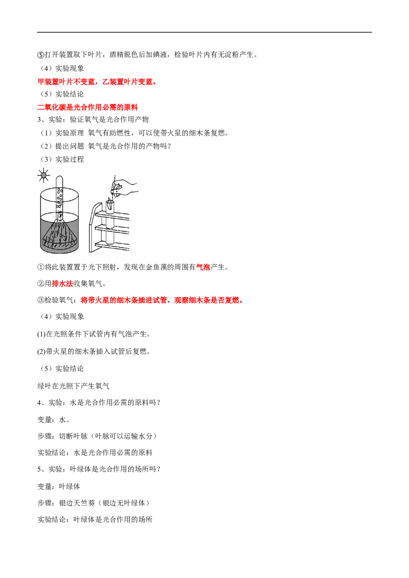 专题08光合作用和呼吸作用-2022年中考生物一轮复习抓重点考典型（人教版）（原卷版）_6生物中考复习_2023年中考复习资料_一轮复习_2022年中考生物一轮复习抓重点考典型（人教版）