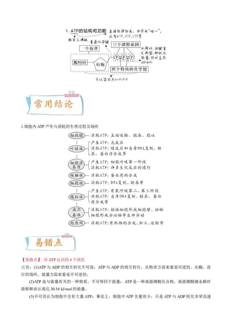 考向04ATP和酶-备战2023年高考生物一轮复习考点微专题（全国通用）（解析版）(1)_通用版（老高考）复习资料_2023年复习资料_一轮复习_备战2023年高考生物一轮复习考点微专题（全国通用）