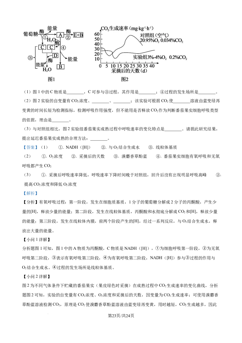 精品解析：黑龙江省大庆市让胡路区大庆市大庆中学2025-2026学年高一上学期1月期末生物试题（解析版）_2026年01月高一试卷