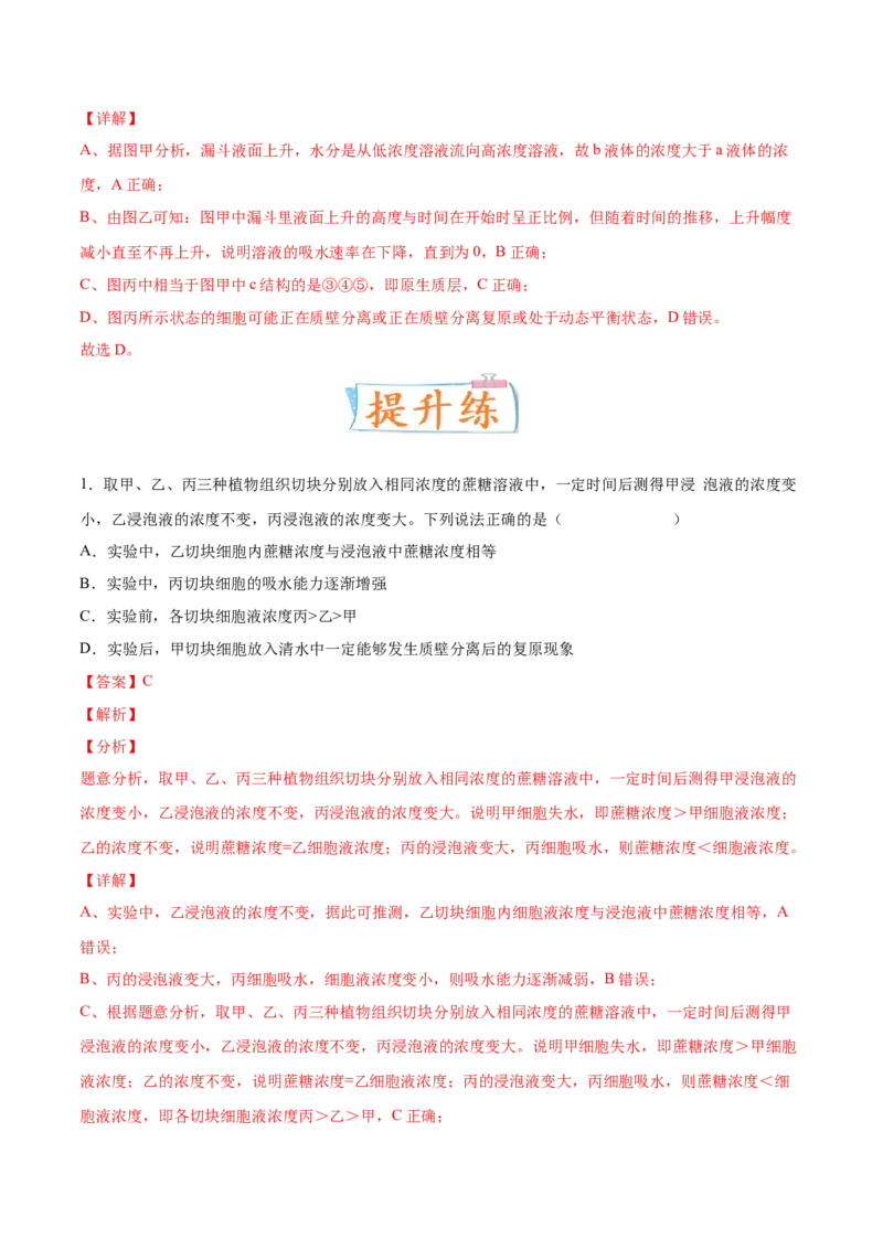 考向03细胞内物质输入和输出-备战2023年高考生物一轮复习考点微专题（全国通用）（解析版）_通用版（老高考）复习资料_2023年复习资料_一轮复习