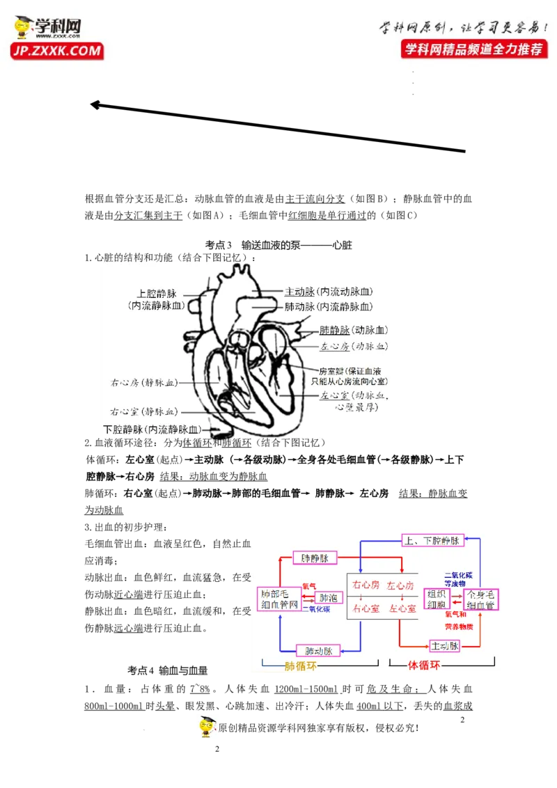 专题10人体内物质的运输和废物的排出（知识帮）-备战2023年中考生物一轮复习考点帮（全国通用）_6生物中考复习_2023年中考复习资料_一轮复习