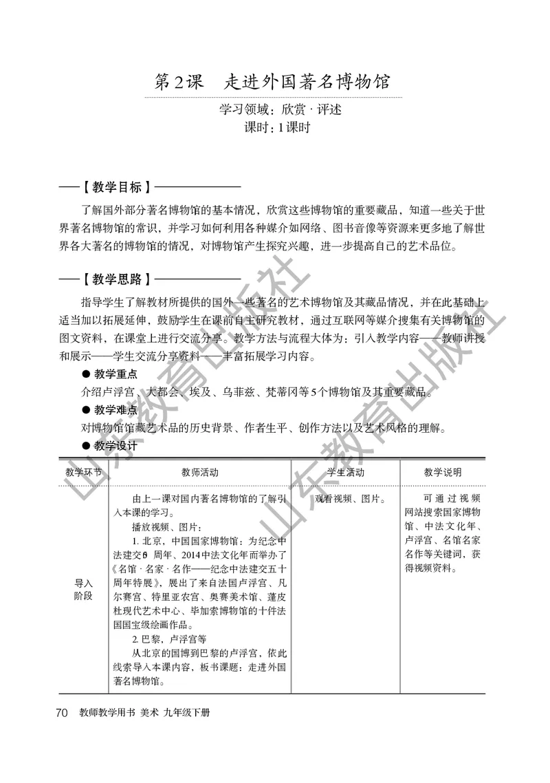（五四学制）美术教师教学用书9年级下册_电子课本_初中教学用书_鲁教版
