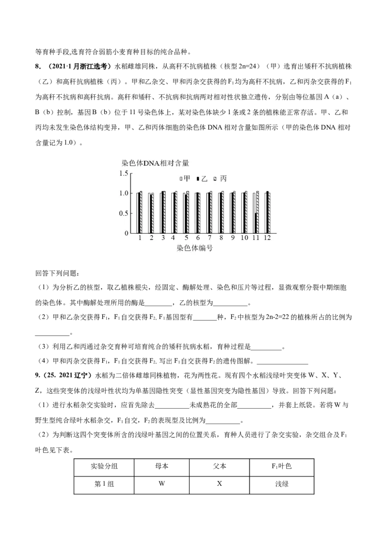 考向14基因突变及其他变异-备战2023年高考生物一轮复习考点微专题（全国通用）（原卷版）(1)_通用版（老高考）复习资料_2023年复习资料_一轮复习
