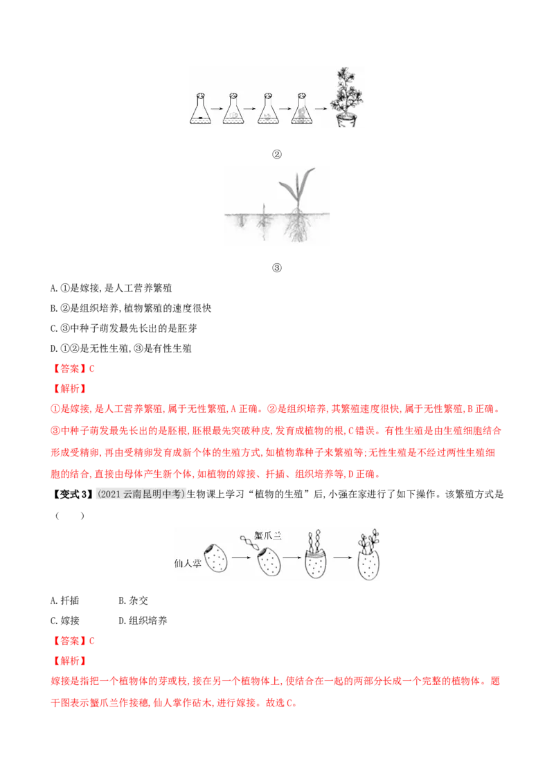 专题17生物的生殖和发育（解析版）_6生物中考复习_2023年中考复习资料_专项复习_2023年中考生物总复习真题探究与变式训练（全国通用）