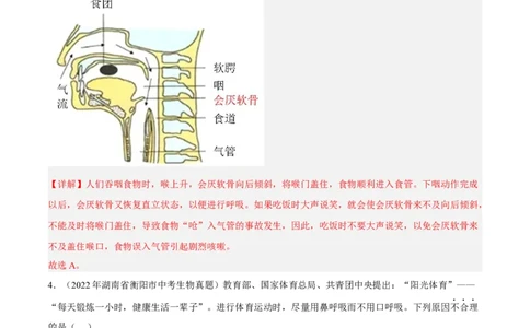 专题09人体的呼吸（习题帮）（解析版）_6生物中考复习_2023年中考复习资料_一轮复习_备战2023年中考生物一轮复习考点帮（全国通用）288506454