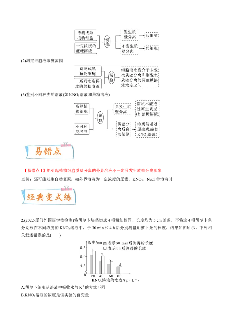 考向03细胞内物质输入和输出-备战2023年高考生物一轮复习考点微专题（全国通用）（原卷版）_通用版（老高考）复习资料_2023年复习资料_一轮复习