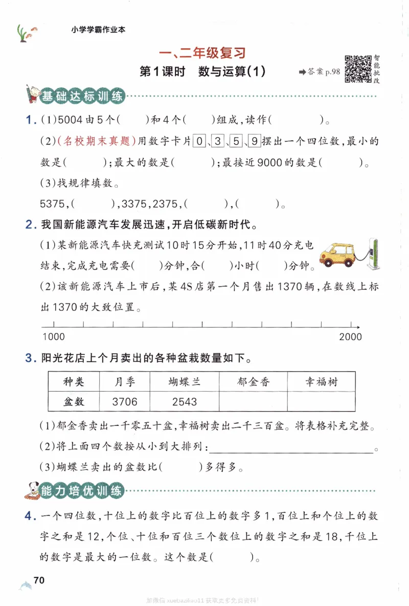 26春《小学学霸作业本》苏教数学2下_26春《小学学霸作业本》_26春学霸作业本数学苏教1236_26春《小学学霸作业本》苏教数学2下