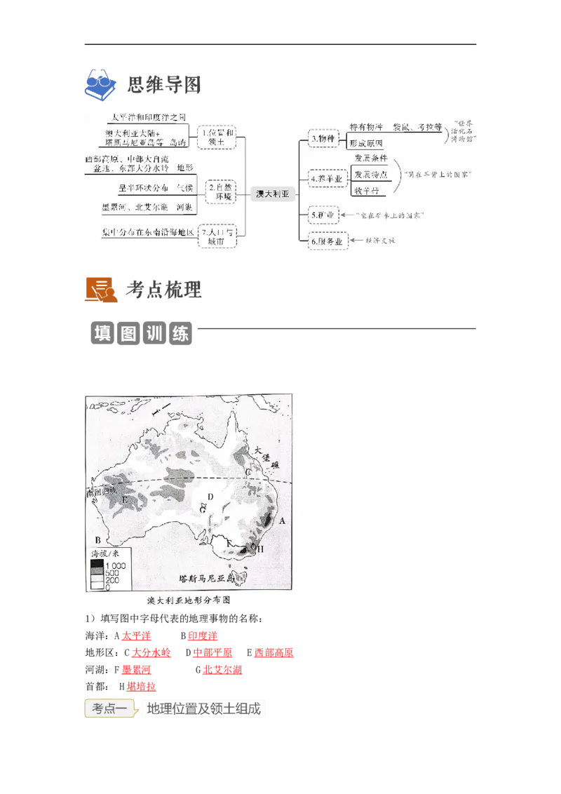 专题14走进国家-巴西、澳大利亚（讲义）（解析版）-2023年中考地理一轮复习讲练测_7地理中考复习_2023年中考复习资料_一轮复习_2023年中考地理一轮复习讲练测
