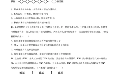精品解析：江苏省连云港市赣榆区新海高级中学2025-2026学年高一上学期10月月考生物试题（原卷版）_2025年10月高一试卷