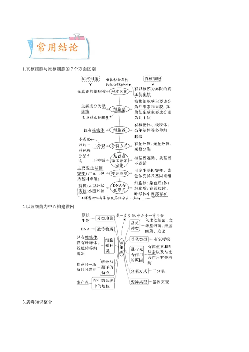 考向02细胞的基本结构-备战2023年高考生物一轮复习考点微专题（全国通用）（原卷版）(1)_通用版（老高考）复习资料_2023年复习资料_一轮复习