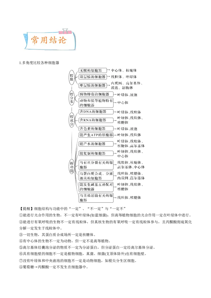 考向02细胞的基本结构-备战2023年高考生物一轮复习考点微专题（全国通用）（原卷版）(1)_通用版（老高考）复习资料_2023年复习资料_一轮复习
